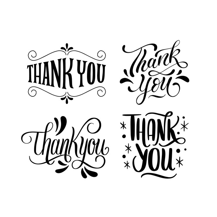 Vettore gratuito grazie set di lettere