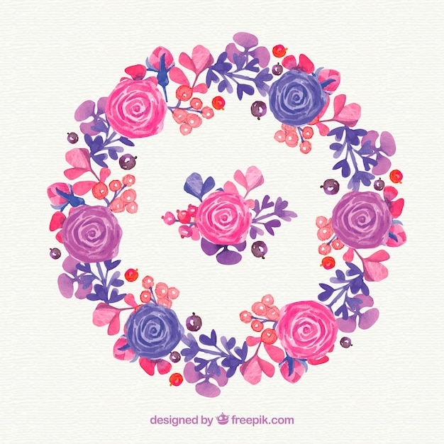 Graziosa corona di rose acquerello