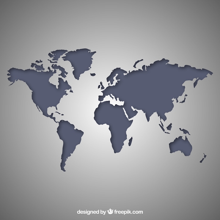 Vettore gratuito grigio mappa del mondo