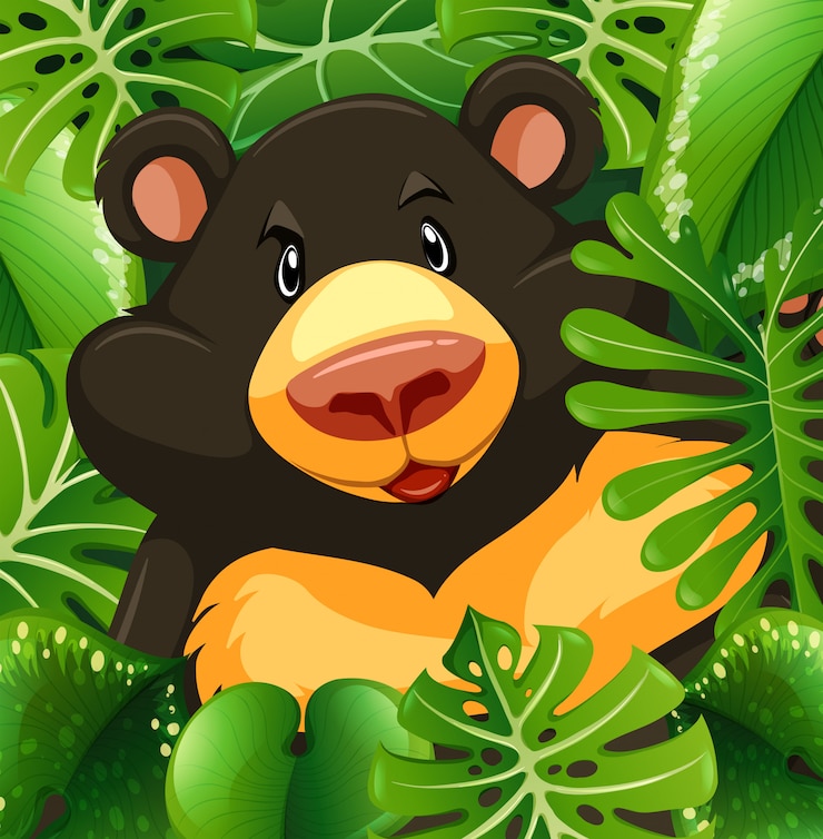 Vettore gratuito grizzly bear in the bush