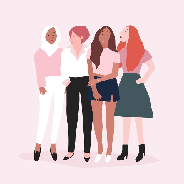 Gruppo di donne forti vettore