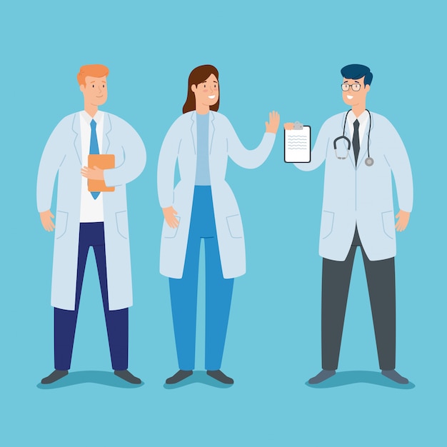 Gruppo di personaggi avatar medici