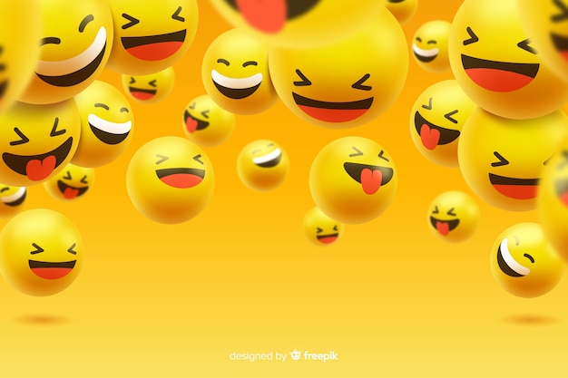 Gruppo di personaggi emoji ridenti