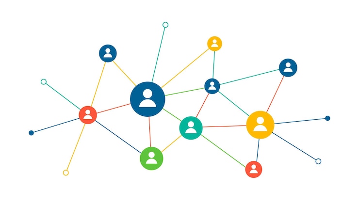 Vettore gratuito gruppo di persone che collegano la rete di background per il marketing aziendale