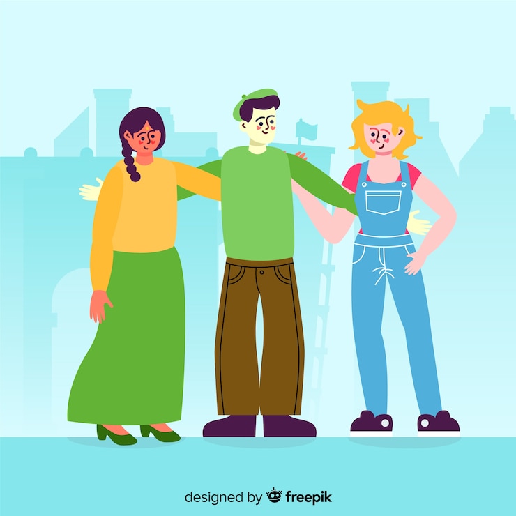 Vettore gratuito gruppo di persone multirazziale design piatto