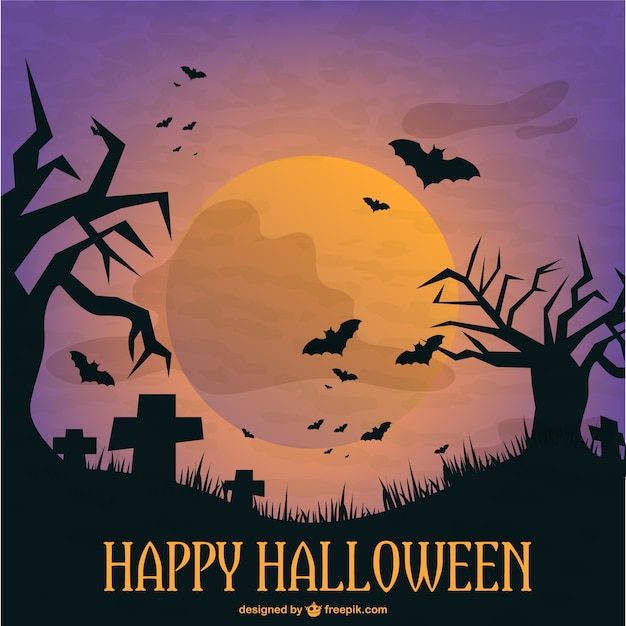 Halloween modello cimitero illustrazione