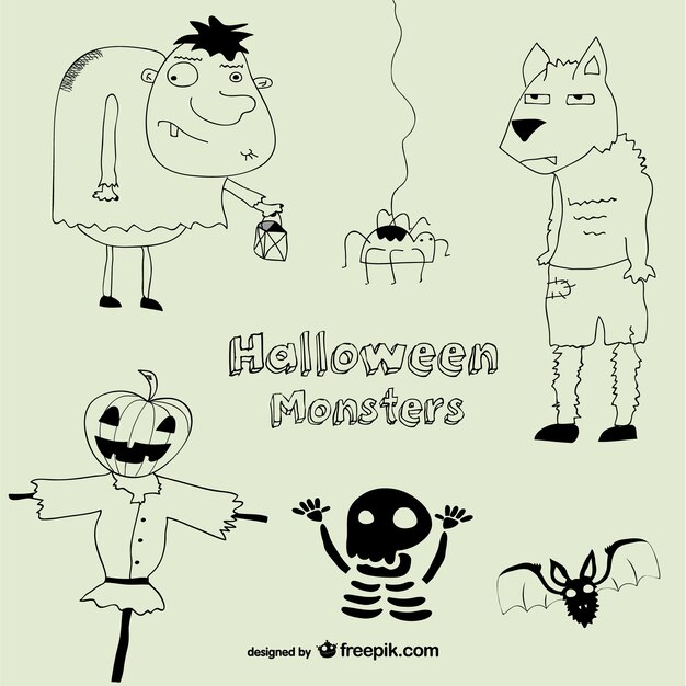 Halloween mostri disegno collezione