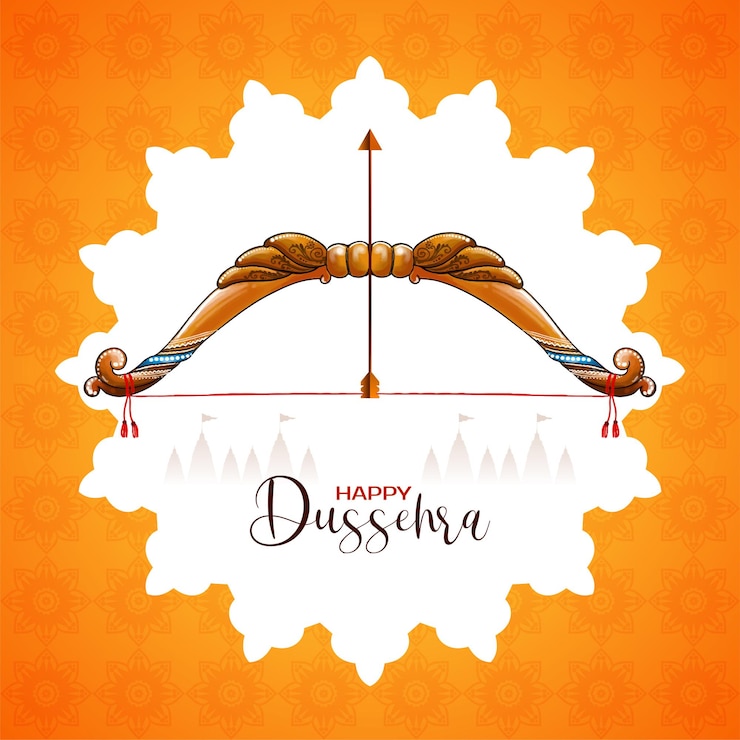 Vettore gratuito happy dussehra hindu tradizionale festival di sfondo design