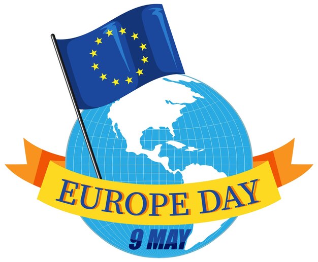 Happy Europe Day Vector Design per banner o poster