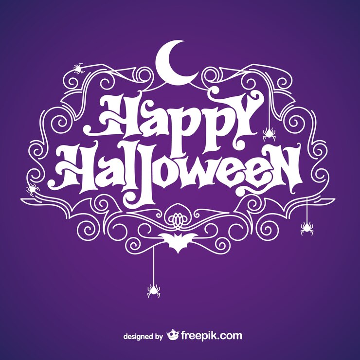 Vettore gratuito happy halloween sfondo con la luna