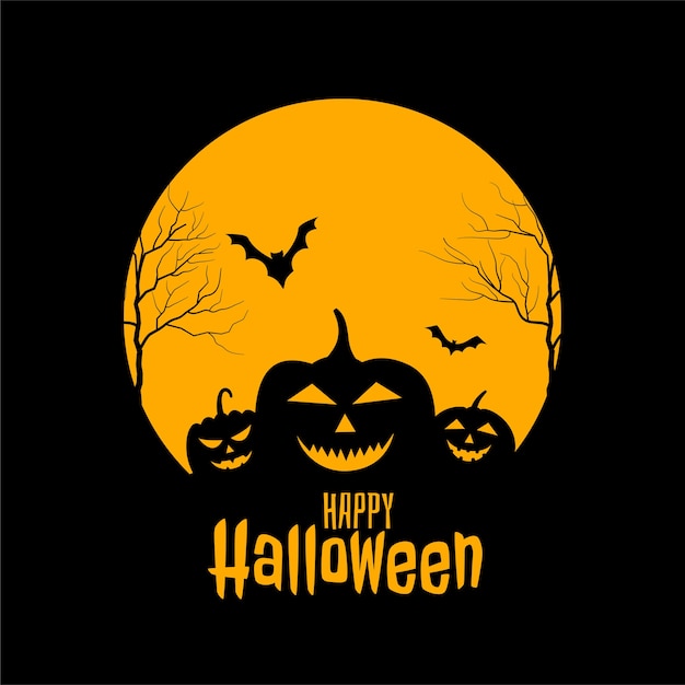 Happy halloween spaventoso cartellino giallo e nero