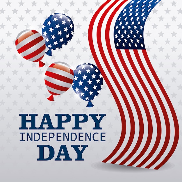 Happy Independence Day 4 luglio USA design