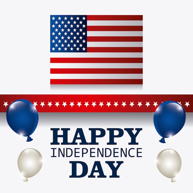 Happy Independence Day 4 luglio USA design