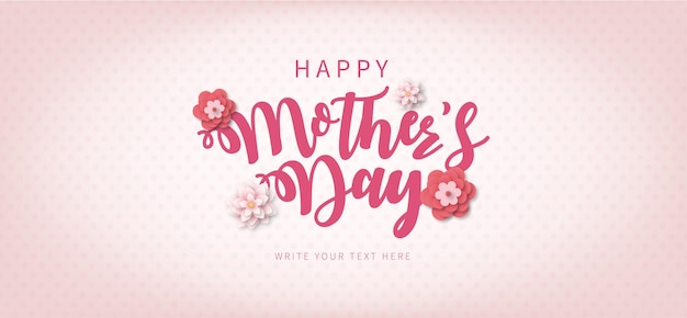 Happy Mothers day Frame con scritte e fiori primaverili Papercut