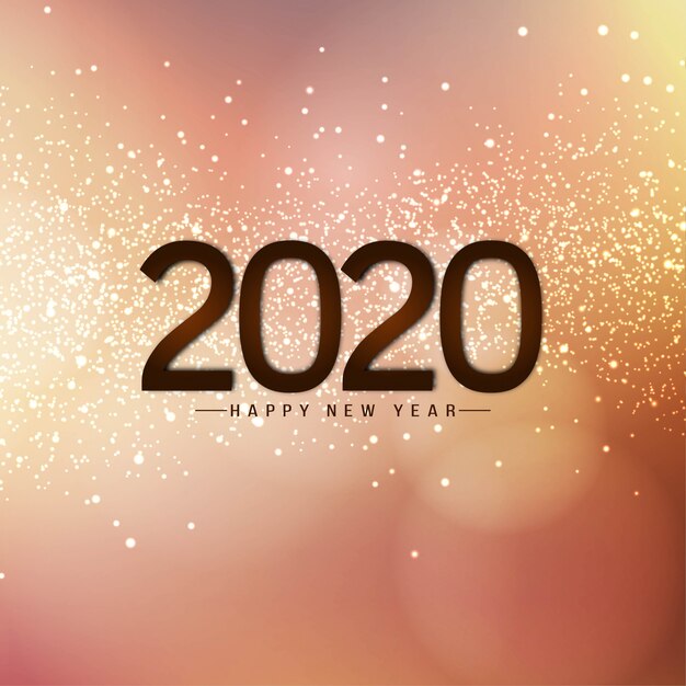 Happy New Year 2020 carta luccica brillante