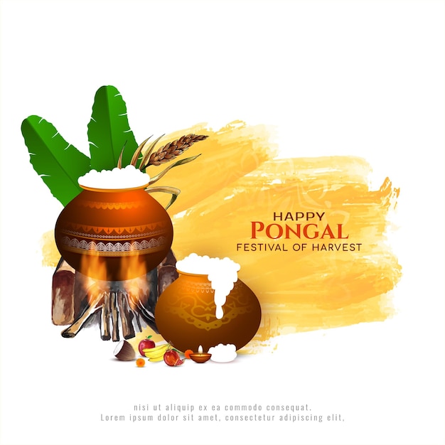 Happy Pongal Indian harvest festival background design