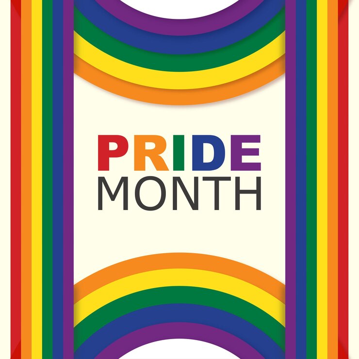 Vettore gratuito happy pride month saluti giallo rosso arancione sfondo colorato social media design banner vettore gratuito