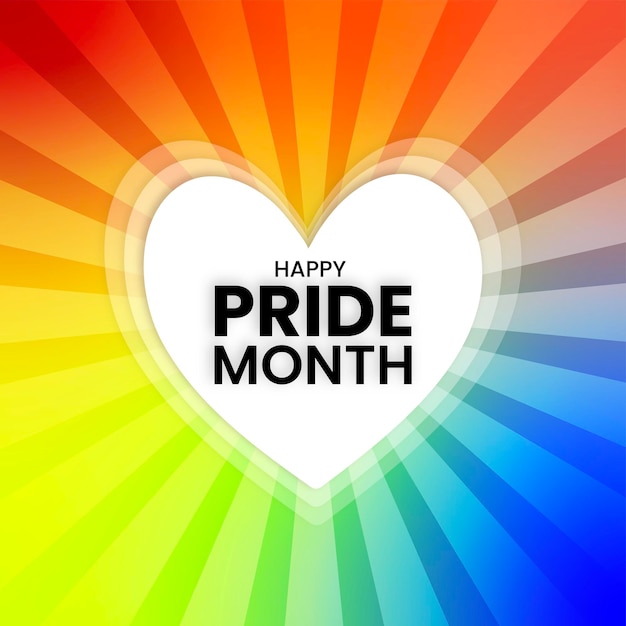 Happy Pride Month Saluti Rosso Arancione Giallo Sfondo Social Media Design Banner Vettore gratuito