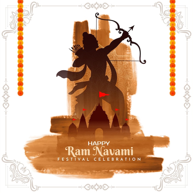 Vettore gratuito happy ram navami è una festa culturale indiana.