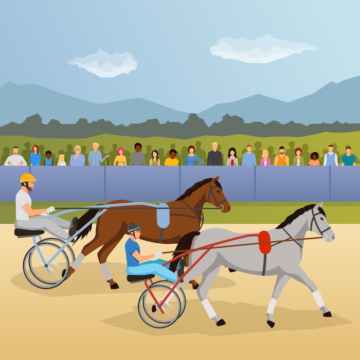 Vettore gratuito harness racing illustrazione