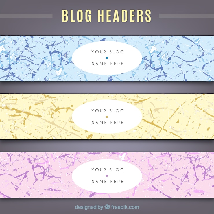 Vettore gratuito header del blog artistiche con spruzzi di vernice