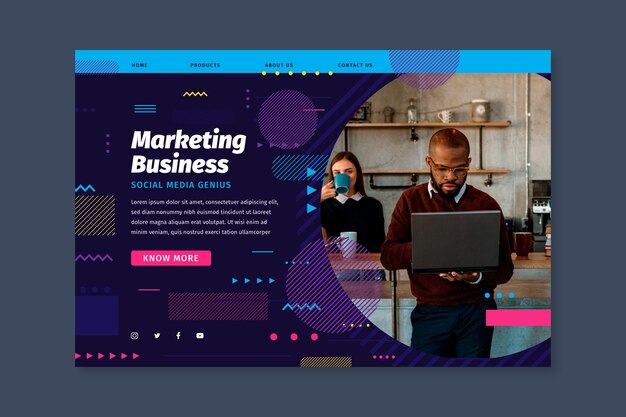 Home page di attività di marketing