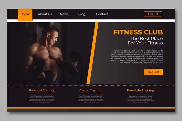 Home page sportiva con foto