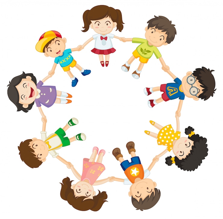 Vettore gratuito i bambini si tengono per mano