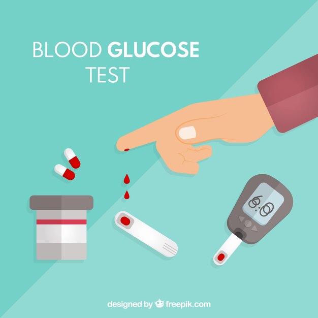 I diabetici testano il sangue con un design piatto