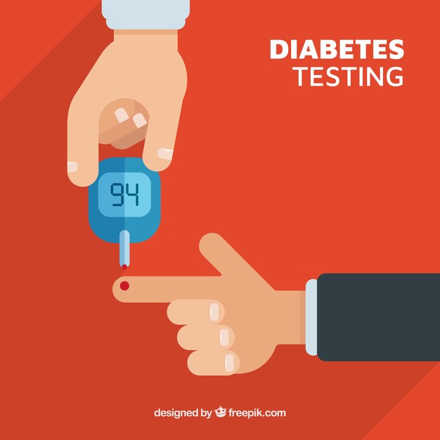 I diabetici testano il sangue con un design piatto