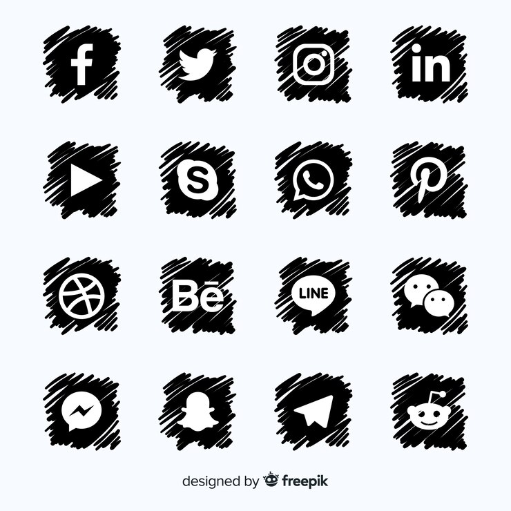 Vettore gratuito i social media logo collection