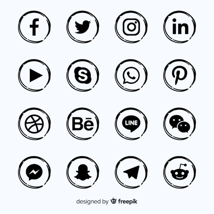 Vettore gratuito i social media logo collection