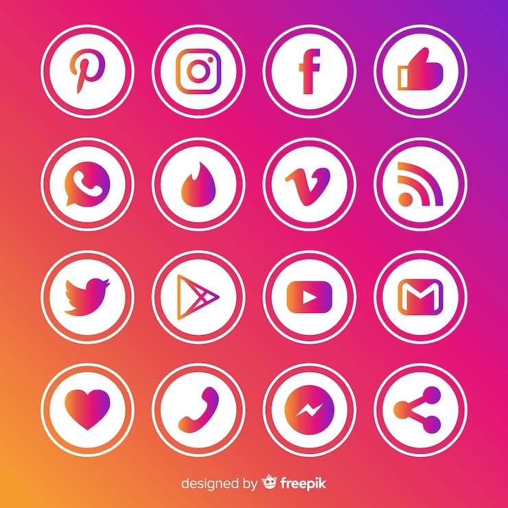 Vettore gratuito i social media logo collection