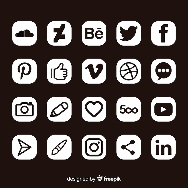 Vettore gratuito i social media logo collection