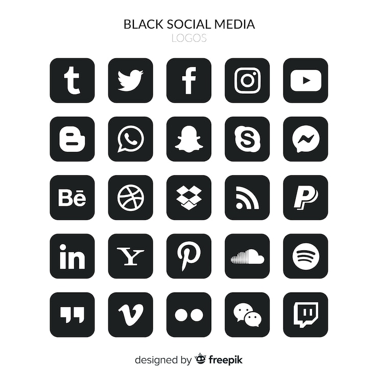 Vettore gratuito i social media logo collection
