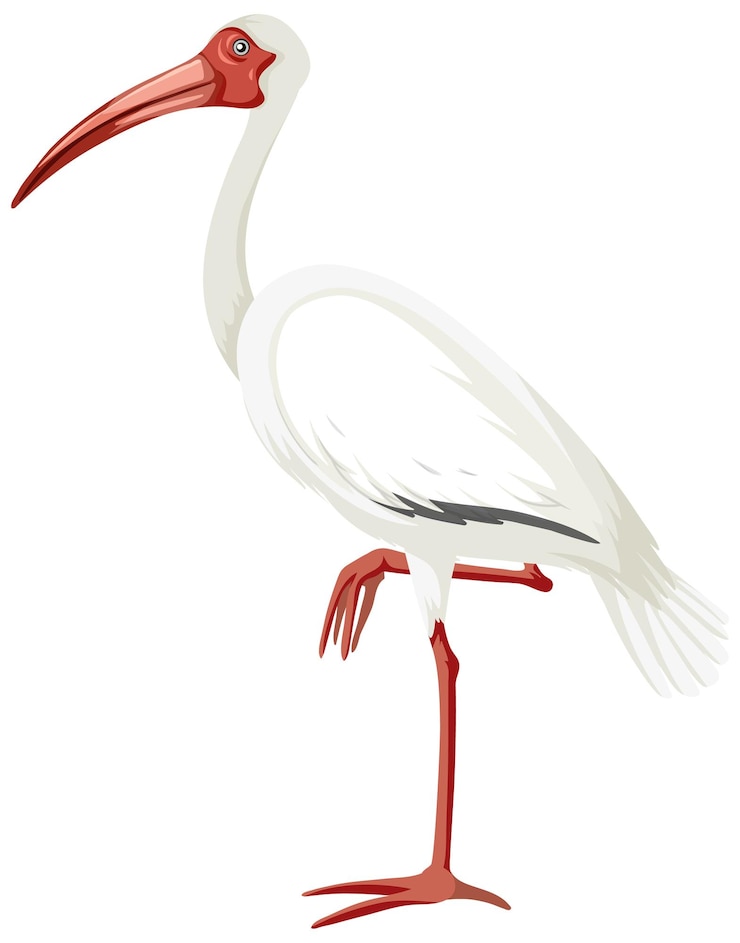 Vettore gratuito ibis bianco americano isolato