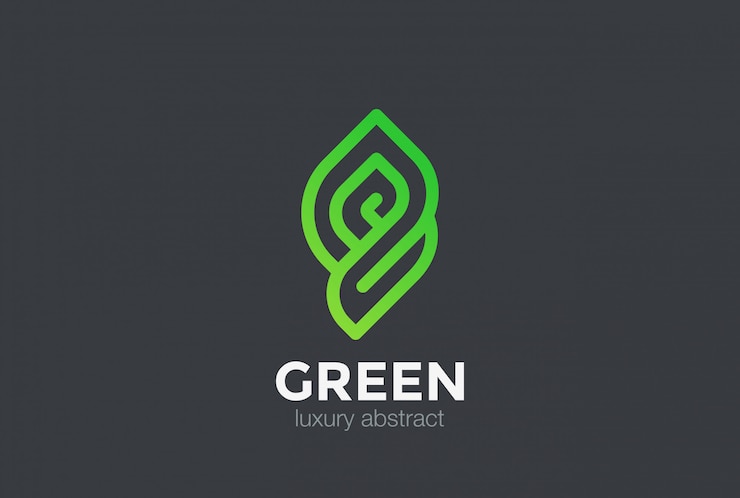 Vettore gratuito icona bio logo astratto verde eco. stile lineare