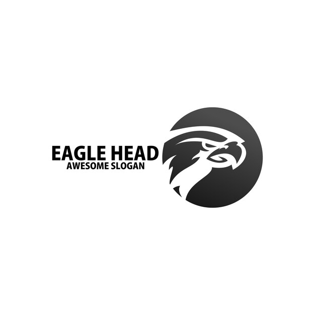 Icona colorata del design del logo della testa dell'Aquila