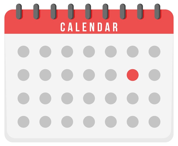 Icona del calendario su sfondo bianco