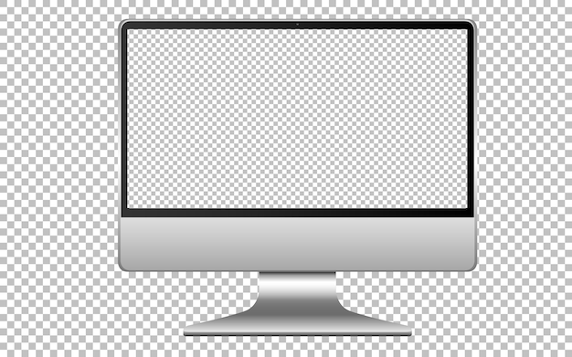Icona del computer schermo vuoto isolato su priorità bassa bianca
