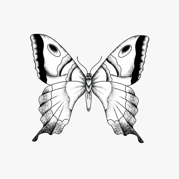 Icona del design del tatuaggio farfalla flash vintage semplice vecchia scuola school