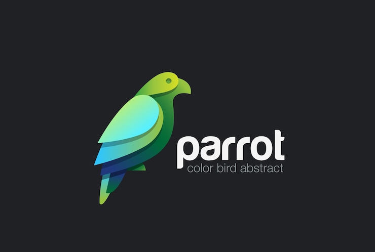 Vettore gratuito icona del logo colorato pappagallo.