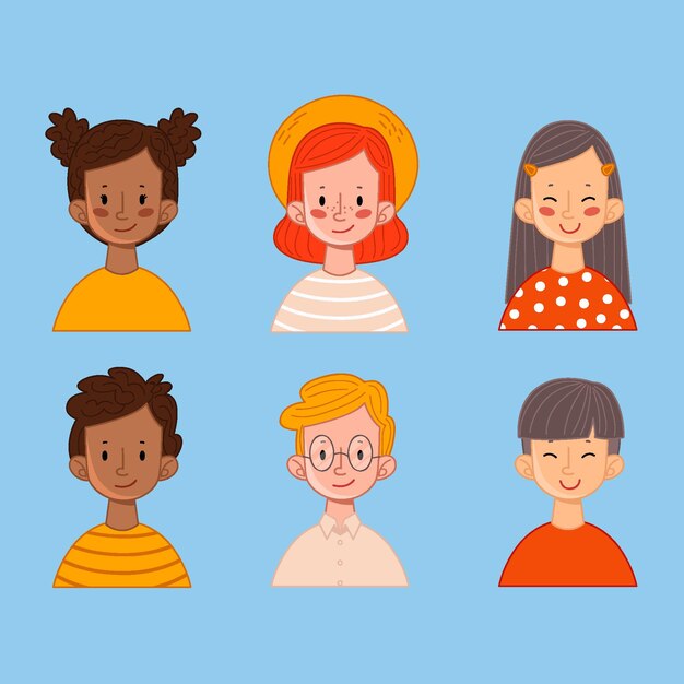 Icona del profilo piatto disegnata a mano