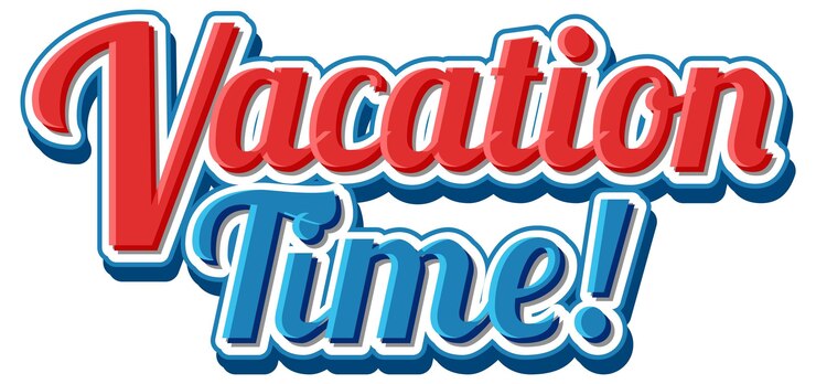 Vettore gratuito icona del testo del tempo di vacanza su priorità bassa bianca