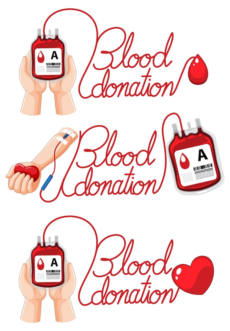 Vettore gratuito icona del testo della donazione di sangue