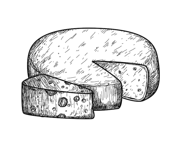 Vettore gratuito icona dell'alimento del prodotto lattiero-caseario del formaggio