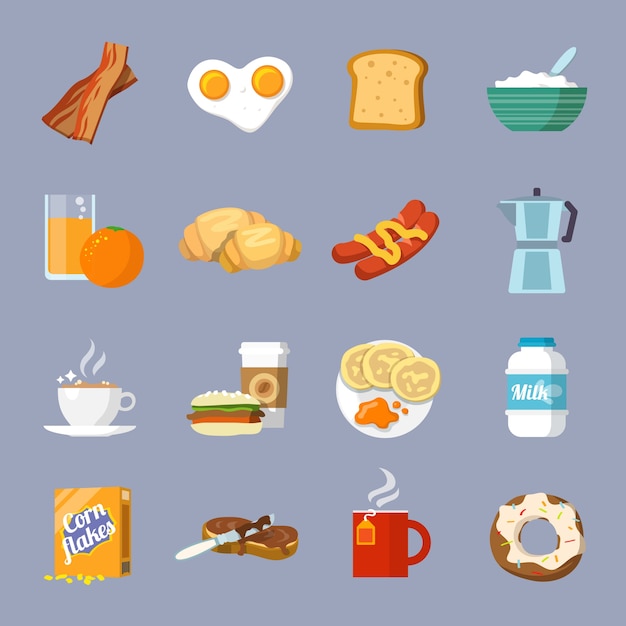 Icona della colazione piatta