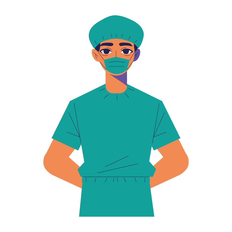 Vettore gratuito icona della festa del lavoro dell'uomo del medico isolata