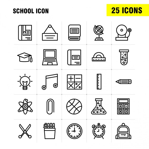 Icona della linea di scuola icona