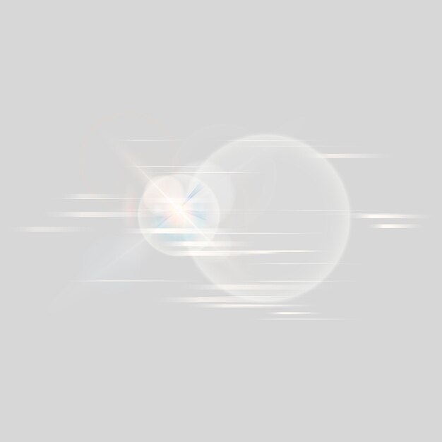 Icona della tecnologia vettoriale riflesso lente in bianco su sfondo grigio